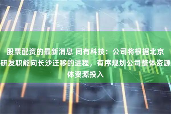 股票配资的最新消息 同有科技：公司将根据北京生产研发职能向长沙迁移的进程，有序规划公司整体资源投入
